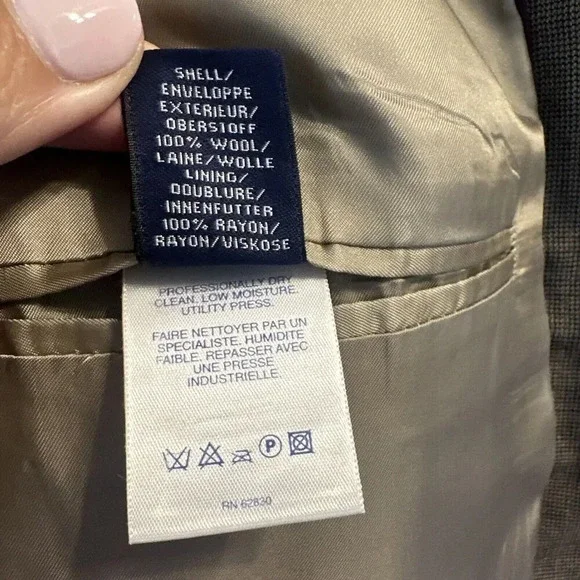 VTG‎ LANDS' END 100% Wool Sport Coat Blazer Jacket Brown Size 44R Made In USA - Picture 9 of 11